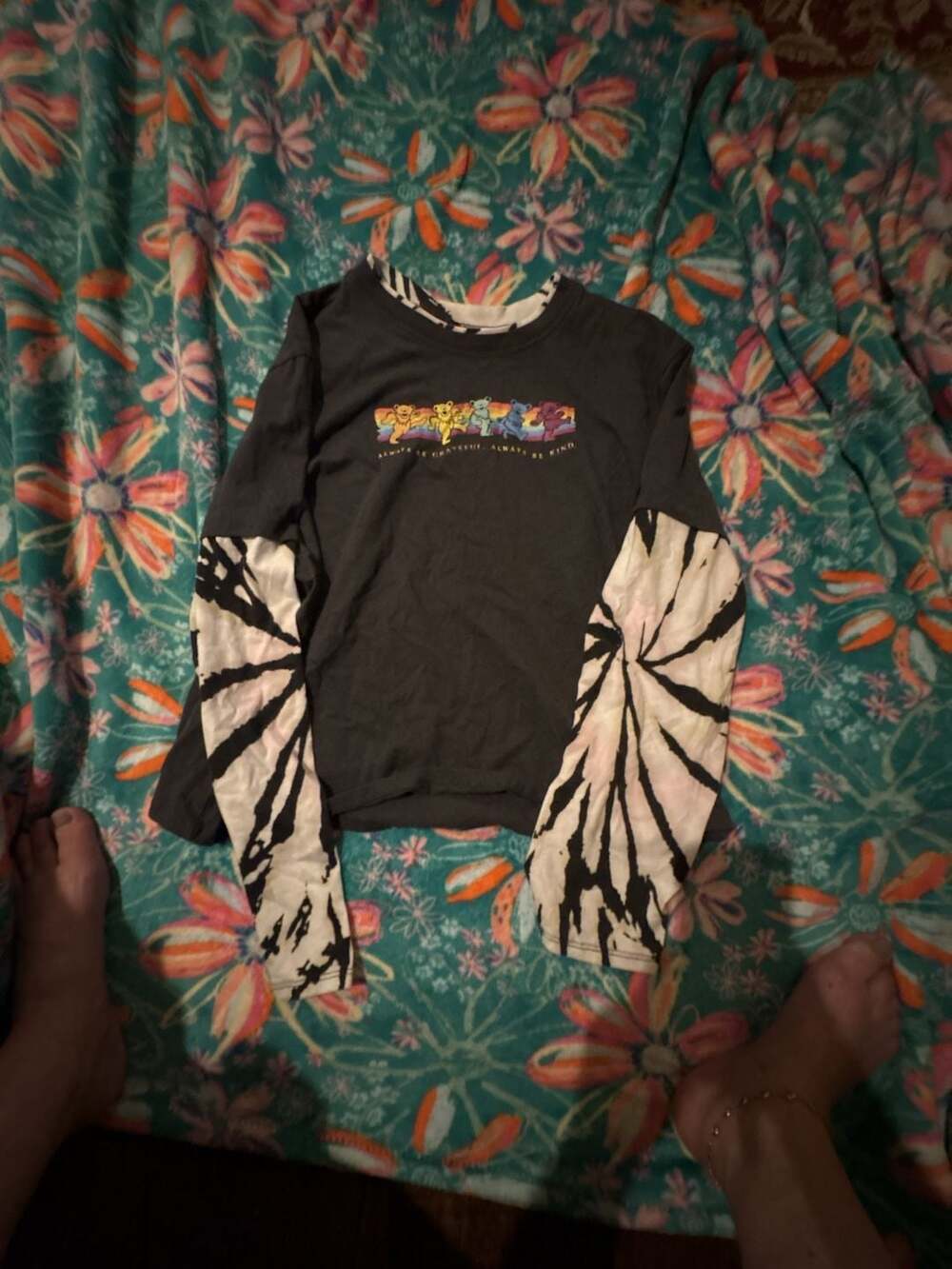 Grateful Dead Dancing Bears Always Be Grateful Always Be Kind Long Sleeve T-Shir